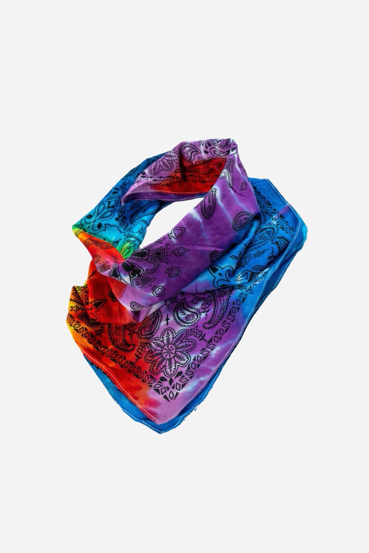 1990S - TIE-DYE BATIK BANDANA SCARF - 50x50