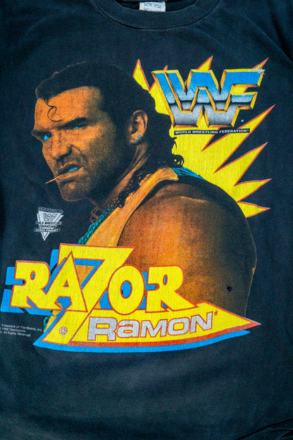 Vintage WWF Single Stitch T-Shirt 'Razor Ramon' [1990er] Small