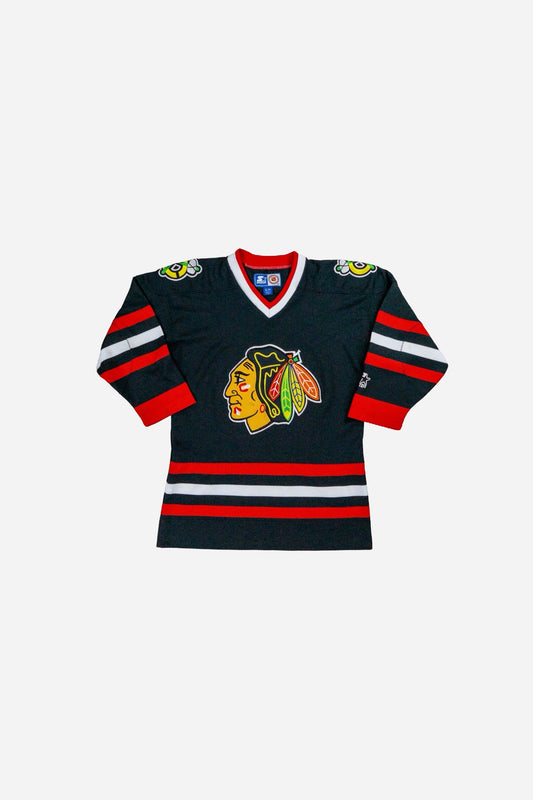 Vintage Starter Kinder Eishockey Trikot 'Chicago Blackhawks' - Sportswear [1990er]