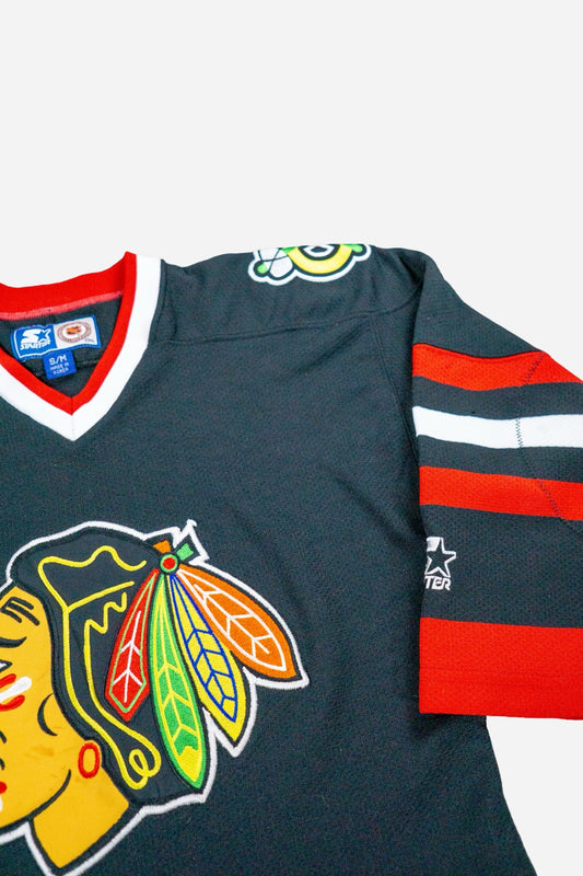 Vintage Starter Kinder Eishockey Trikot 'Chicago Blackhawks' - Sportswear [1990er]