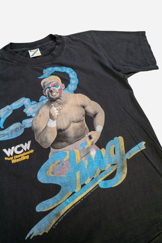 Vintage WWF Single Stitch T-Shirt 'Sting' [1990er] XSmall