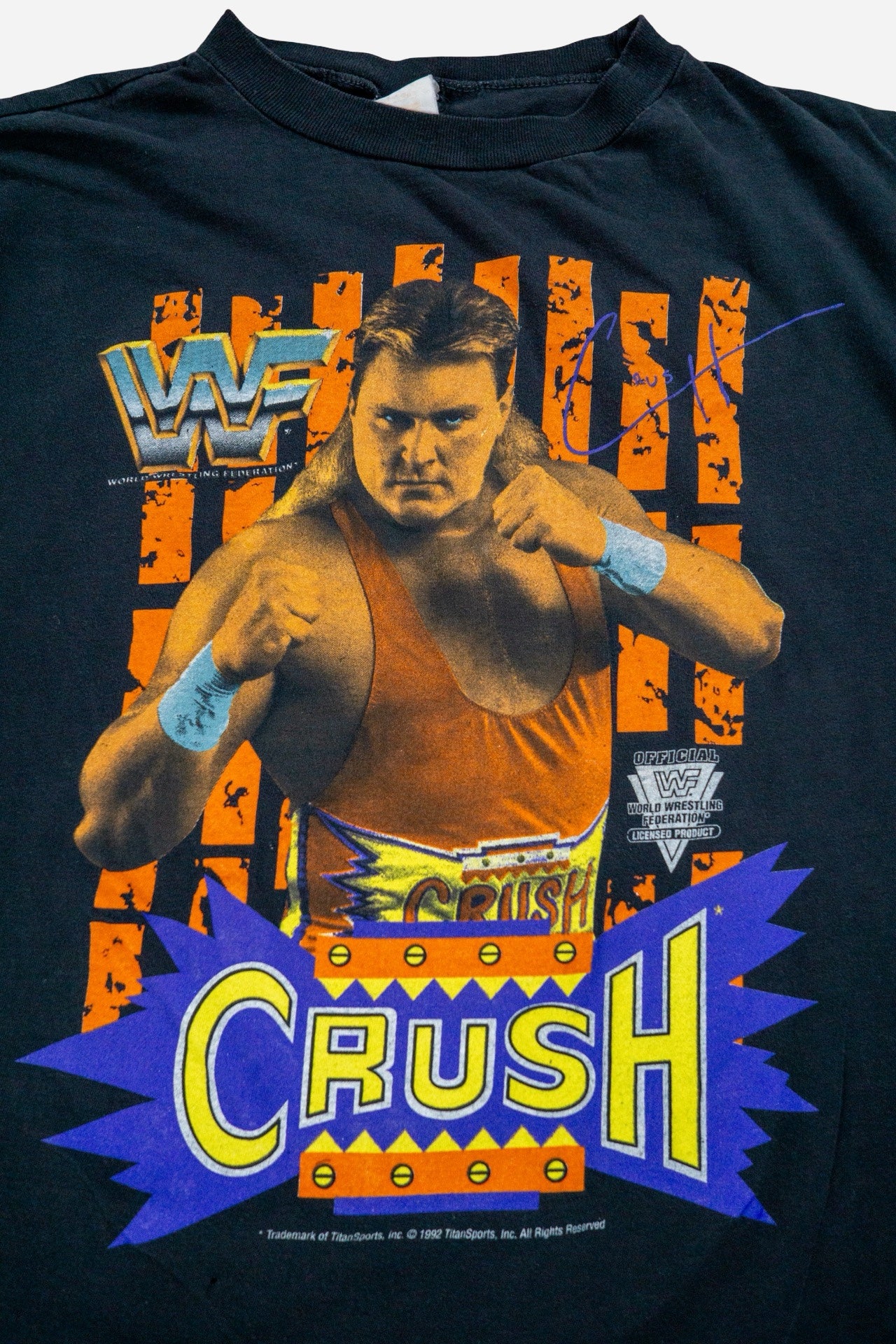 Vintage WWF Single Stitch T-Shirt 'Crush' [1990er] Small